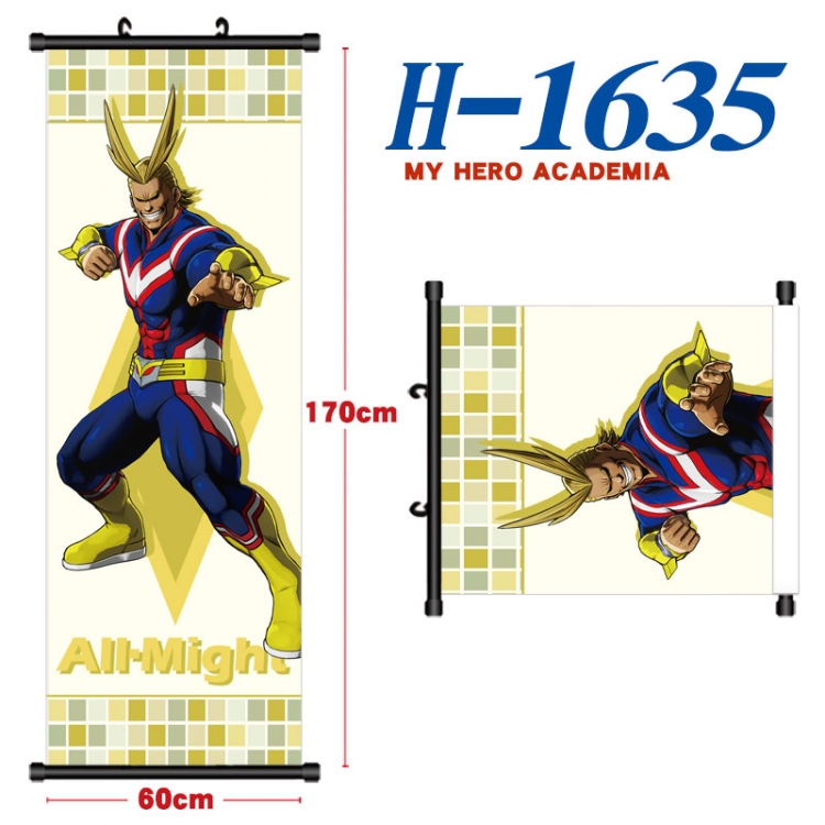 My Hero Academia Black plastic rod cloth hanging canvas painting Wall Scroll 60x170cm  H-1635