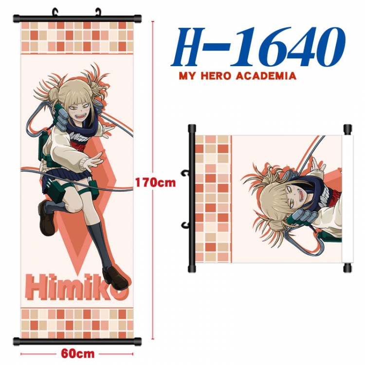 My Hero Academia Black plastic rod cloth hanging canvas painting Wall Scroll 60x170cm H-1640