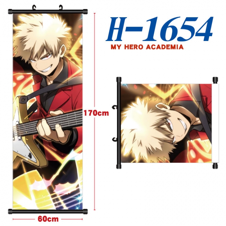 My Hero Academia Black plastic rod cloth hanging canvas painting Wall Scroll 60x170cm H-1654