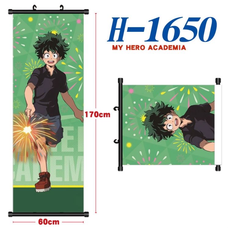 My Hero Academia Black plastic rod cloth hanging canvas painting Wall Scroll 60x170cm H-1650