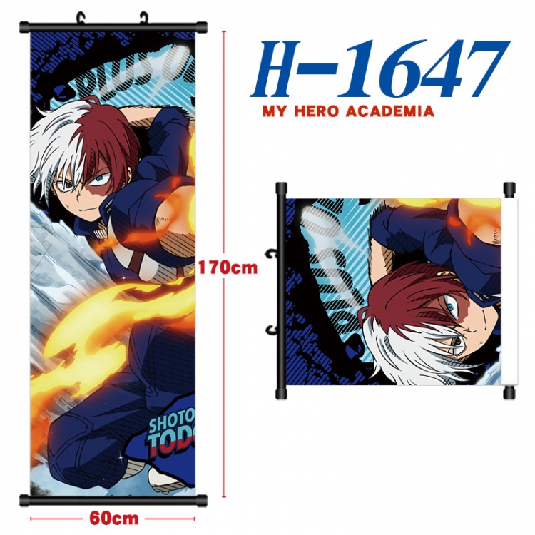 My Hero Academia Black plastic rod cloth hanging canvas painting Wall Scroll 60x170cm  H-1647