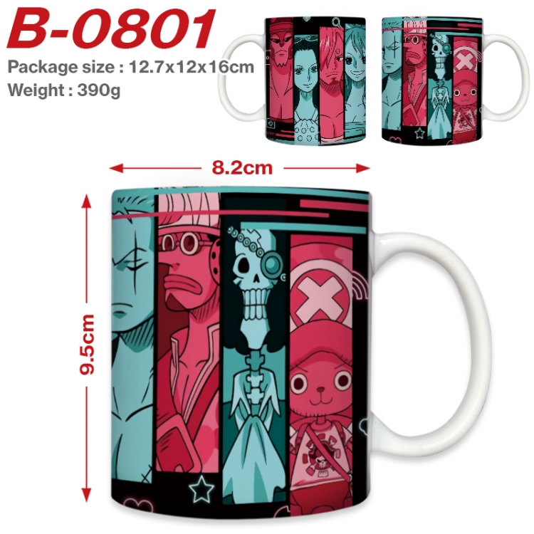 One Piece Anime printed ceramic mug 400ml (single carton foam packaging)  B-0801