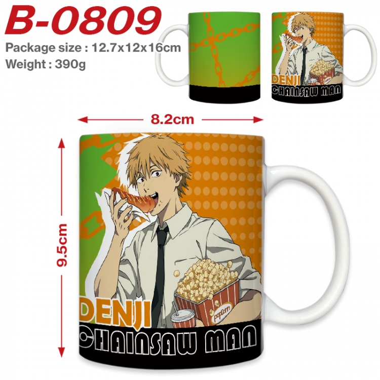 Chainsaw man Anime printed ceramic mug 400ml (single carton foam packaging) B-0809