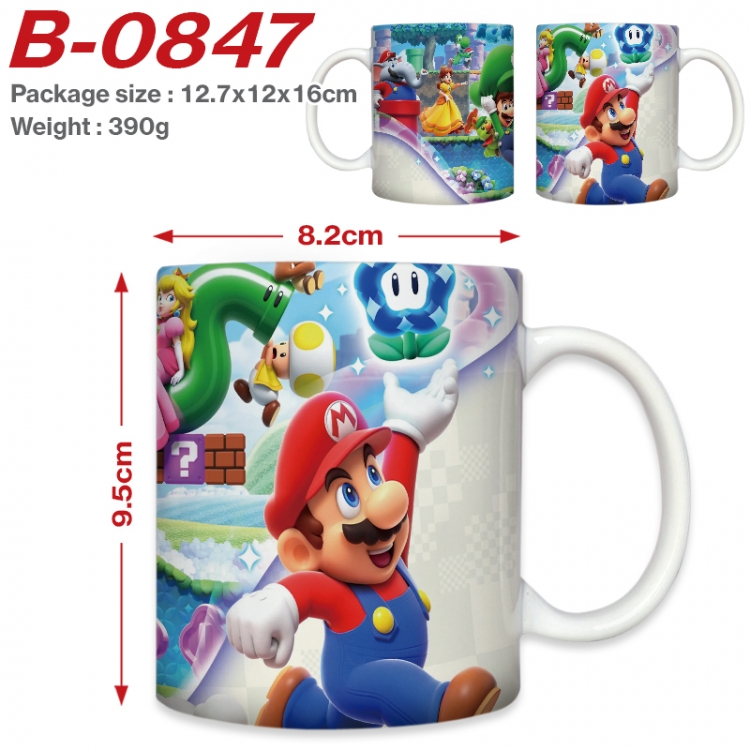 Super Mario Anime printed ceramic mug 400ml (single carton foam packaging)  B-0847