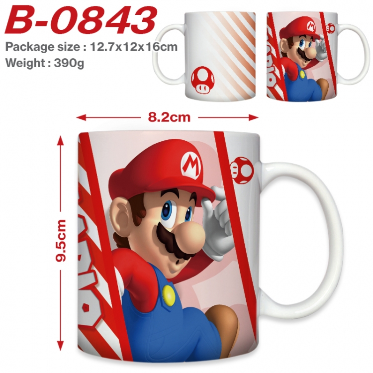 Super Mario Anime printed ceramic mug 400ml (single carton foam packaging)  B-0843