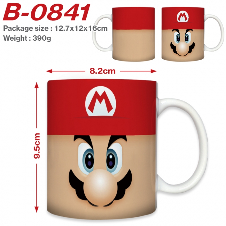 Super Mario Anime printed ceramic mug 400ml (single carton foam packaging)  B-0841