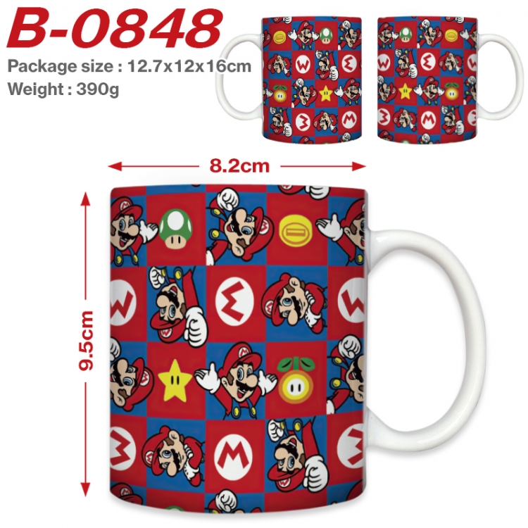 Super Mario Anime printed ceramic mug 400ml (single carton foam packaging)  B-0848