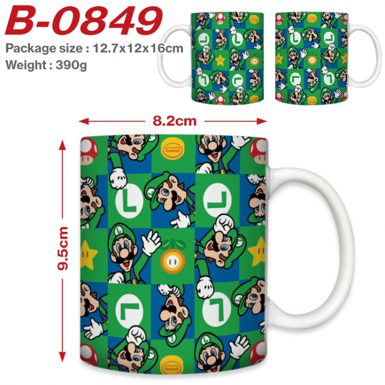 Super Mario Anime printed ceramic mug 400ml (single carton foam packaging) B-0849