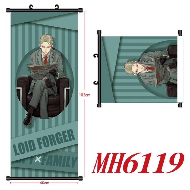 SPY×FAMILY Anime black Plastic rod Cloth painting Wall Scroll 40X102CM MH6119