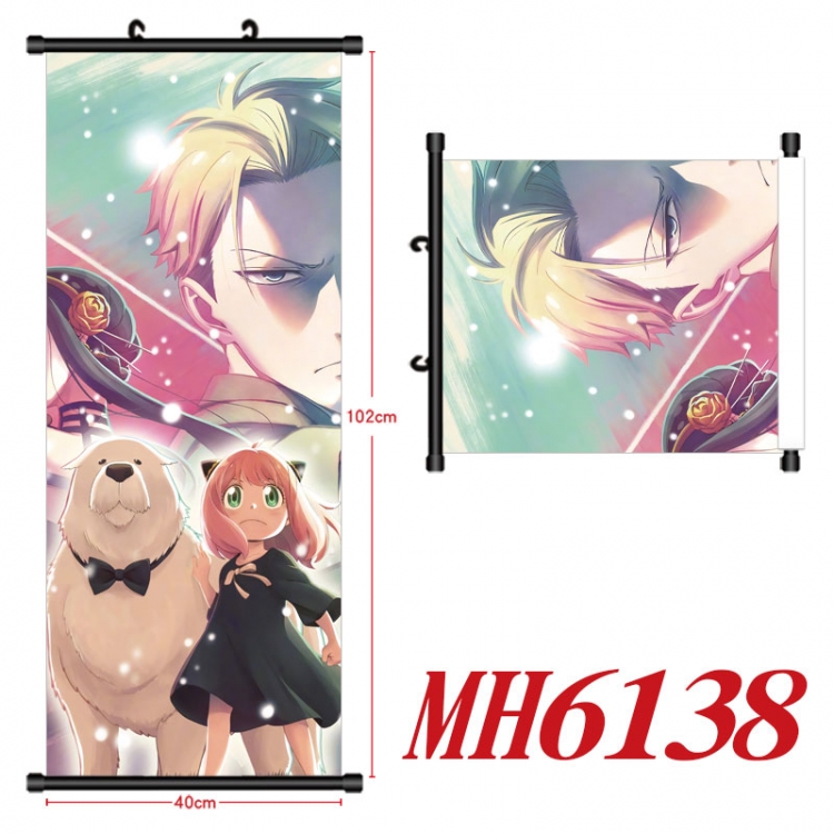 SPY×FAMILY Anime black Plastic rod Cloth painting Wall Scroll 40X102CM MH6138