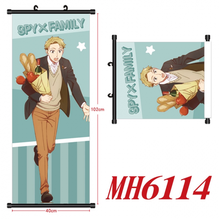 SPY×FAMILY Anime black Plastic rod Cloth painting Wall Scroll 40X102CM  MH6114