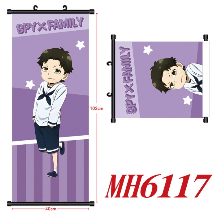 SPY×FAMILY Anime black Plastic rod Cloth painting Wall Scroll 40X102CM MH6117