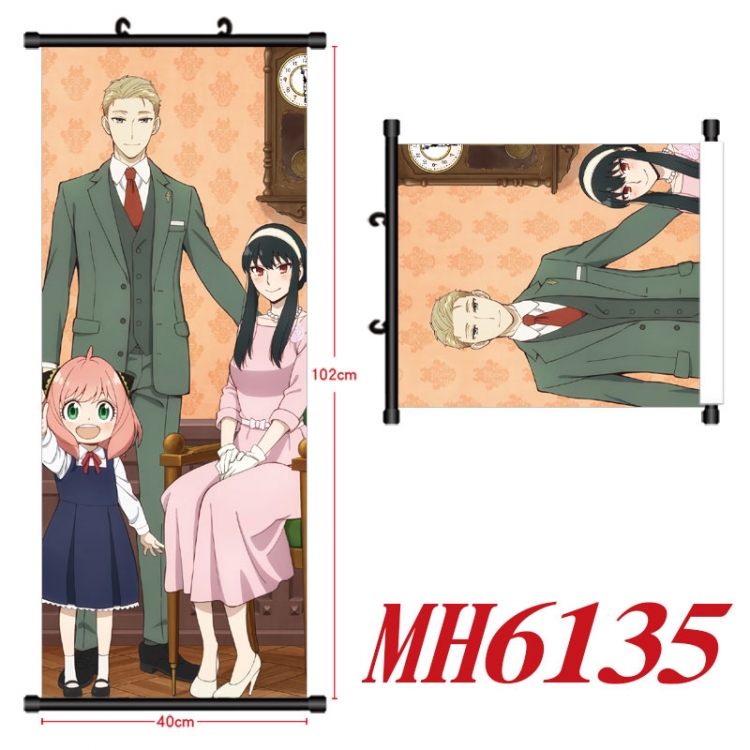 SPY×FAMILY Anime black Plastic rod Cloth painting Wall Scroll 40X102CM MH6135