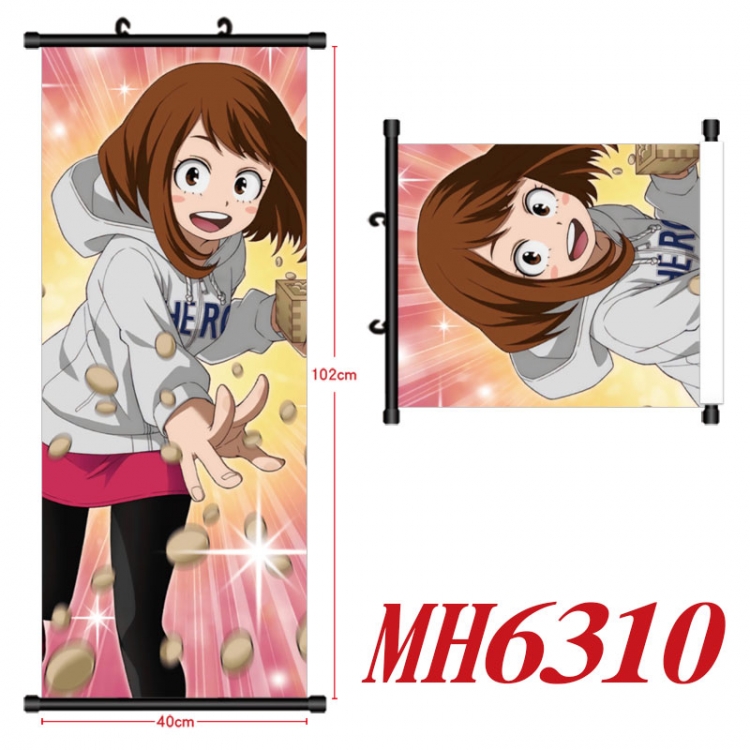 My Hero Academia Anime black Plastic rod Cloth painting Wall Scroll 40X102CM  MH6310