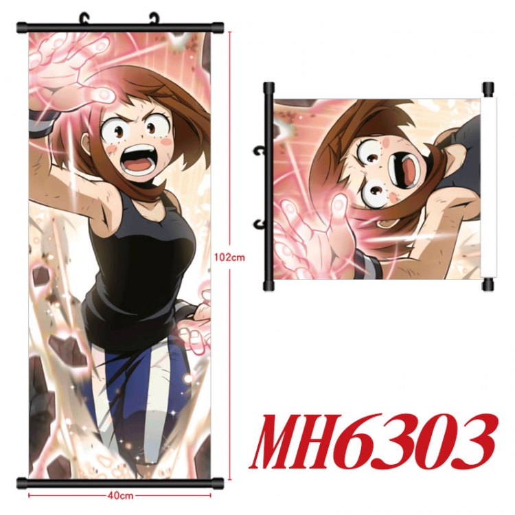 My Hero Academia Anime black Plastic rod Cloth painting Wall Scroll 40X102CM MH6303