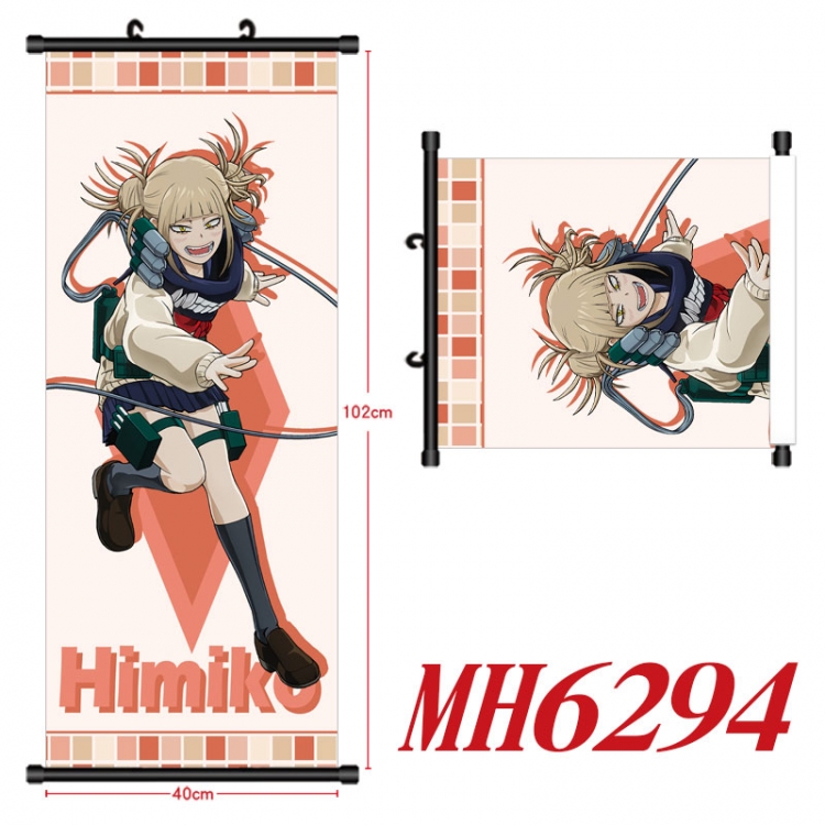 My Hero Academia Anime black Plastic rod Cloth painting Wall Scroll 40X102CM MH6294