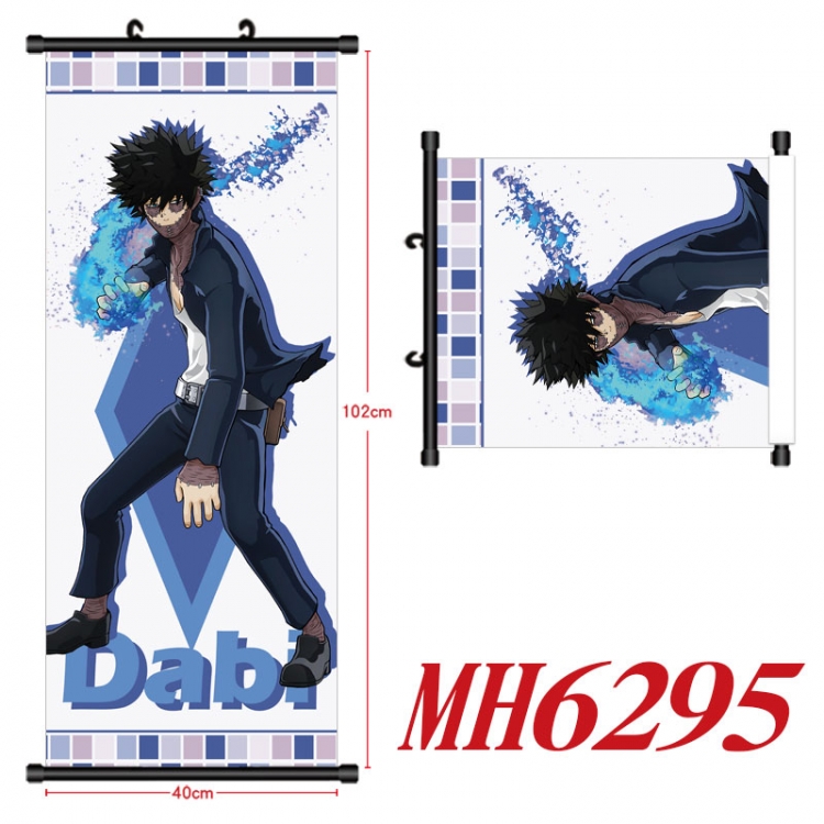 My Hero Academia Anime black Plastic rod Cloth painting Wall Scroll 40X102CM MH6295