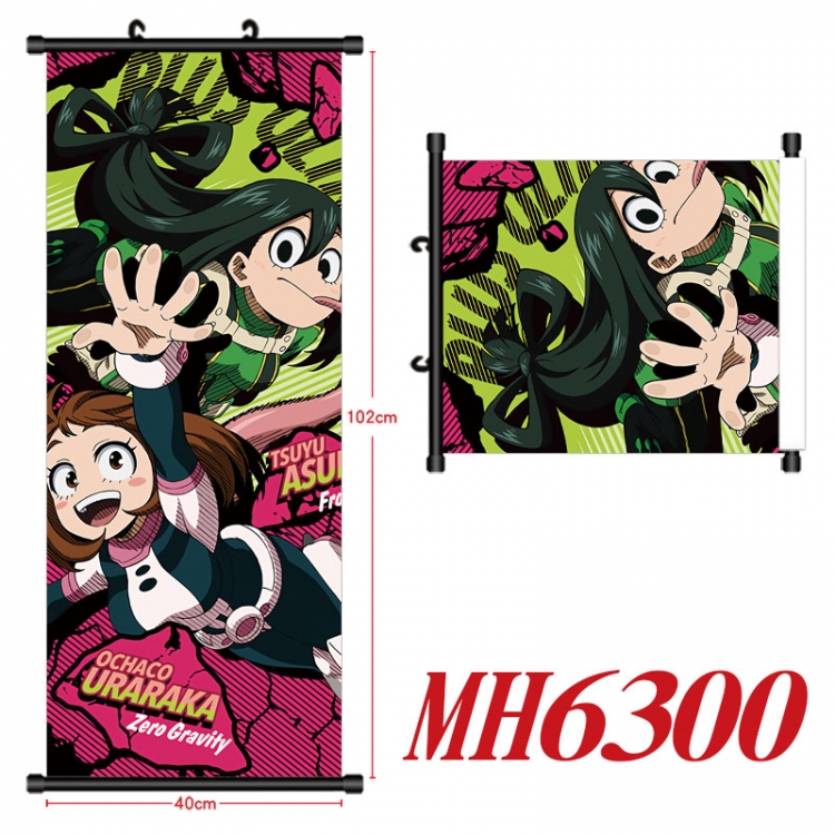 My Hero Academia Anime black Plastic rod Cloth painting Wall Scroll 40X102CM MH6300