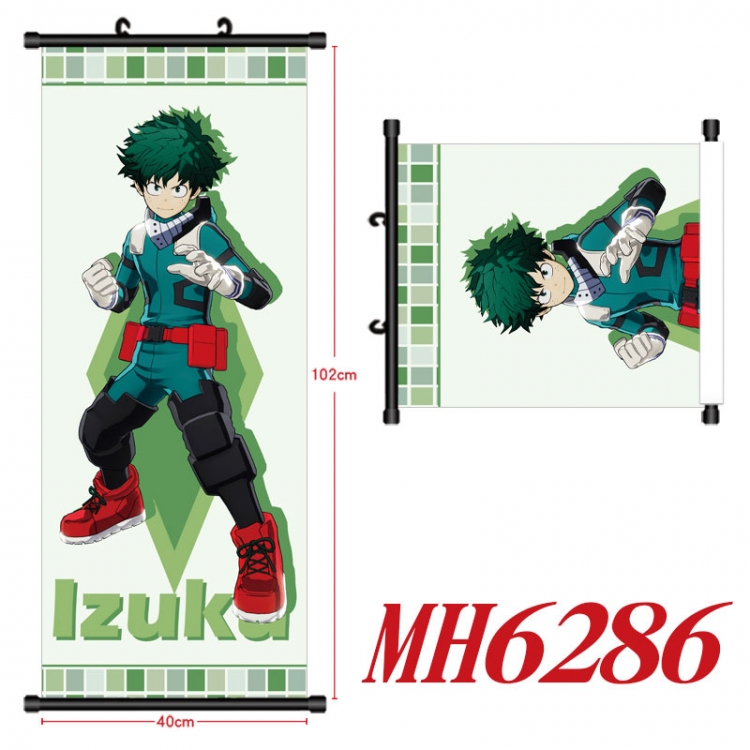 My Hero Academia Anime black Plastic rod Cloth painting Wall Scroll 40X102CM  MH6286
