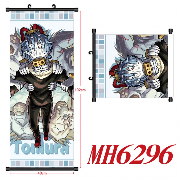 My Hero Academia Anime black Plastic rod Cloth painting Wall Scroll 40X102CM MH6296