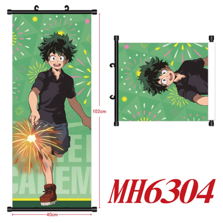 My Hero Academia Anime black Plastic rod Cloth painting Wall Scroll 40X102CM MH6304