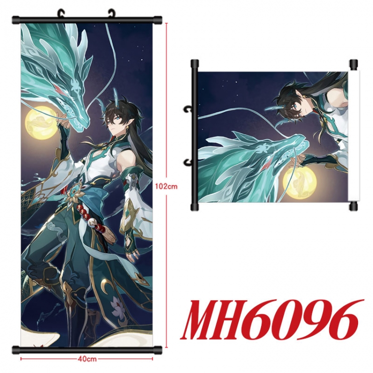 Honkai: Star Rail Anime black Plastic rod Cloth painting Wall Scroll 40X102CM  MH6096