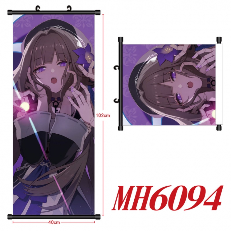 Honkai: Star Rail Anime black Plastic rod Cloth painting Wall Scroll 40X102CM MH6094