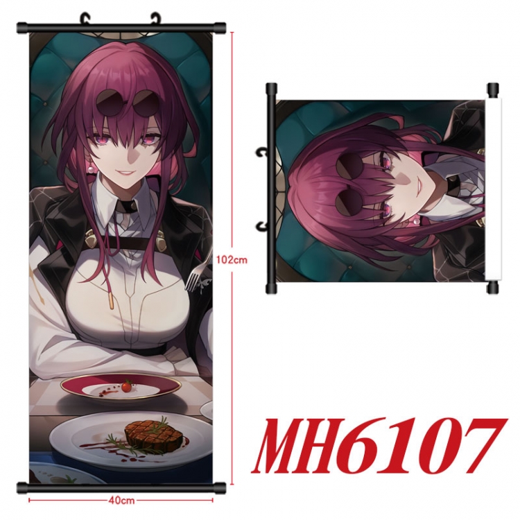 Honkai: Star Rail Anime black Plastic rod Cloth painting Wall Scroll 40X102CM MH6107