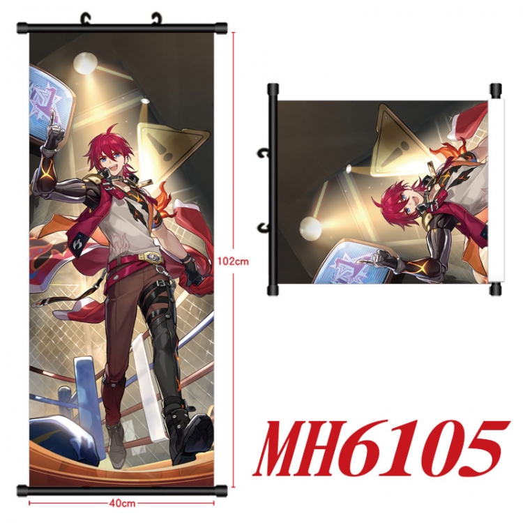 Honkai: Star Rail Anime black Plastic rod Cloth painting Wall Scroll 40X102CM MH6105