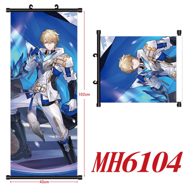 Honkai: Star Rail Anime black Plastic rod Cloth painting Wall Scroll 40X102CM  MH6104