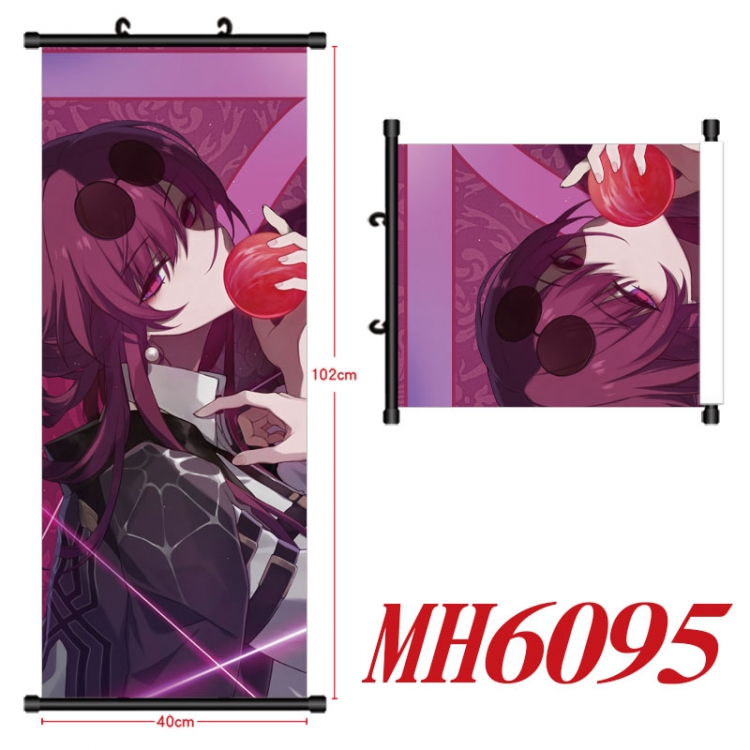 Honkai: Star Rail Anime black Plastic rod Cloth painting Wall Scroll 40X102CM MH6095