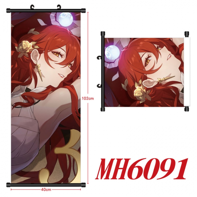 Honkai: Star Rail Anime black Plastic rod Cloth painting Wall Scroll 40X102CM  MH6091