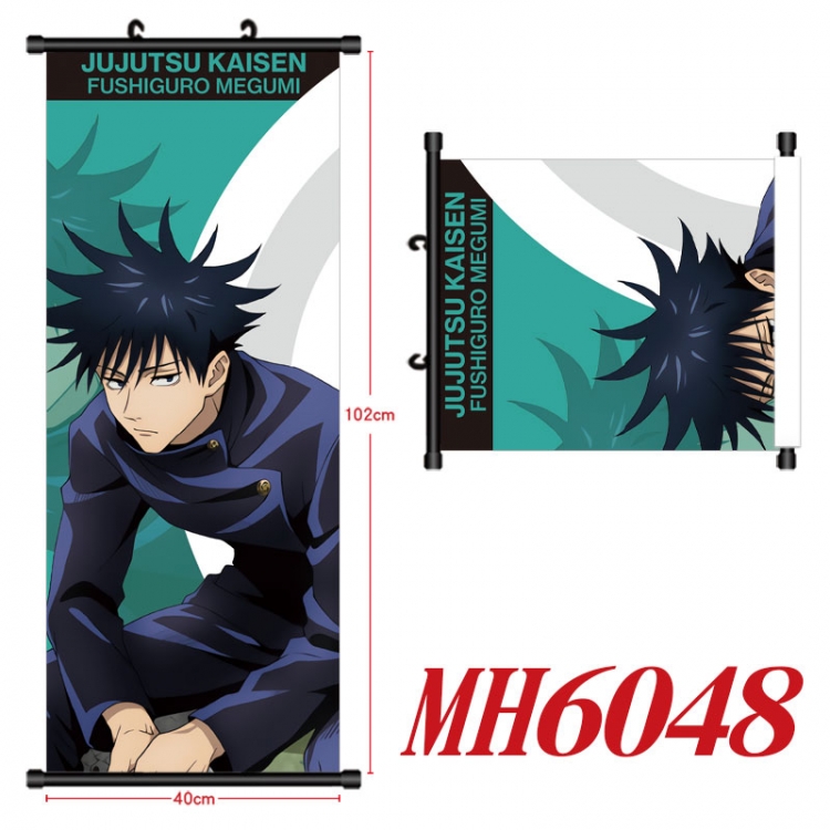 Jujutsu Kaisen Anime black Plastic rod Cloth painting Wall Scroll 40X102CM MH6048