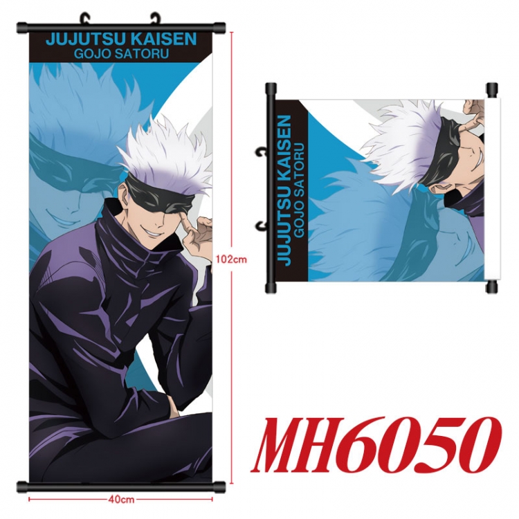 Jujutsu Kaisen Anime black Plastic rod Cloth painting Wall Scroll 40X102CM  MH6050
