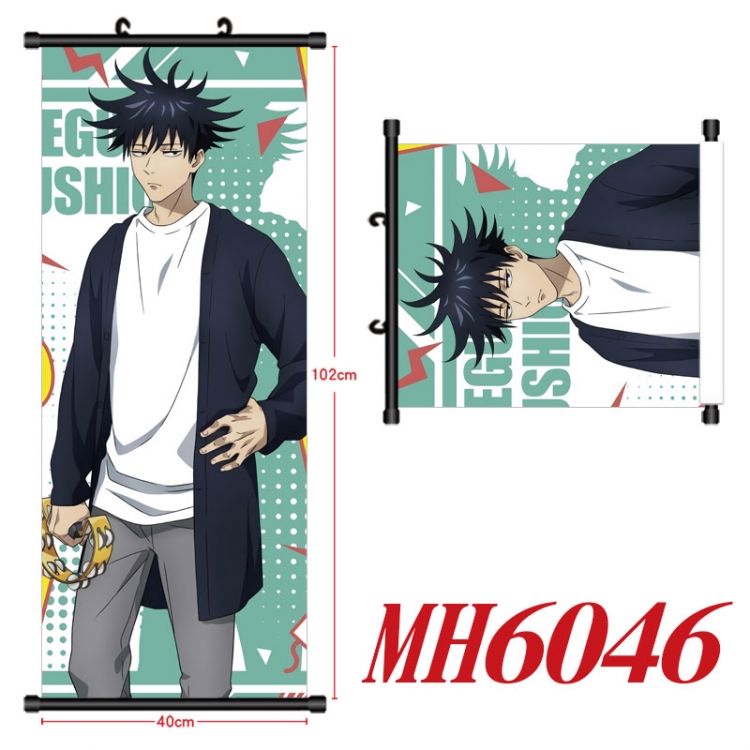 Jujutsu Kaisen Anime black Plastic rod Cloth painting Wall Scroll 40X102CM MH6046