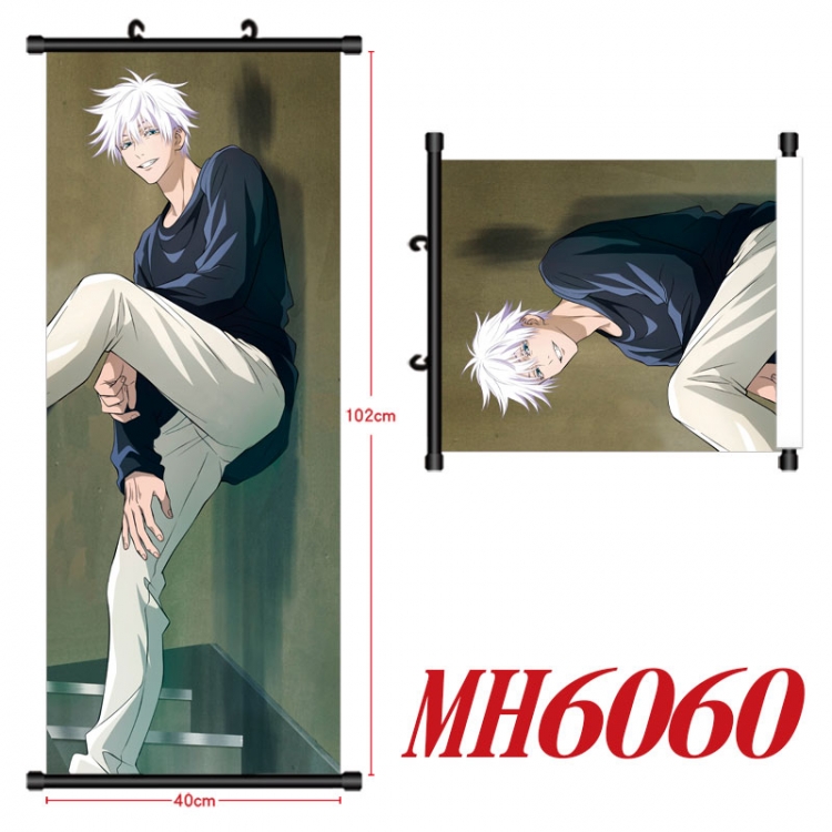 Jujutsu Kaisen Anime black Plastic rod Cloth painting Wall Scroll 40X102CM  MH6060