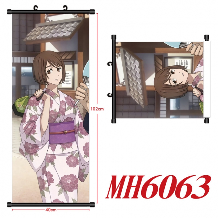 Jujutsu Kaisen Anime black Plastic rod Cloth painting Wall Scroll 40X102CM MH6063