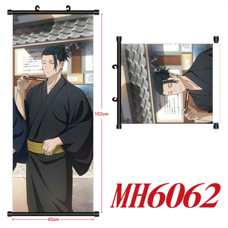 Jujutsu Kaisen Anime black Plastic rod Cloth painting Wall Scroll 40X102CM  MH6062