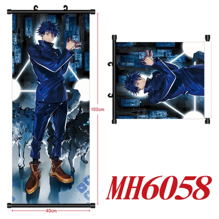 Jujutsu Kaisen Anime black Plastic rod Cloth painting Wall Scroll 40X102CM  MH6058