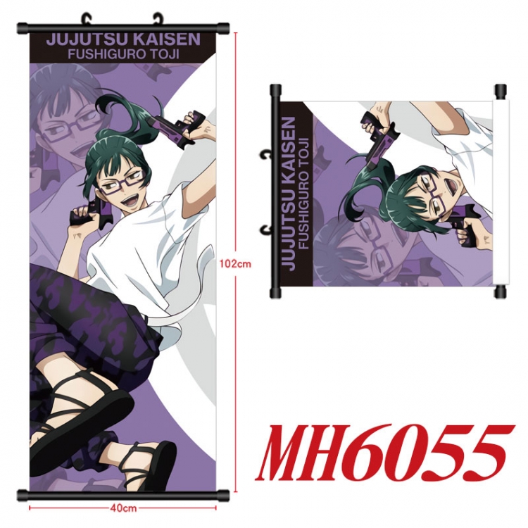 Jujutsu Kaisen Anime black Plastic rod Cloth painting Wall Scroll 40X102CM  MH6055