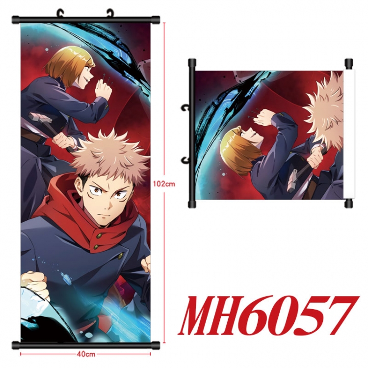 Jujutsu Kaisen Anime black Plastic rod Cloth painting Wall Scroll 40X102CM MH6057