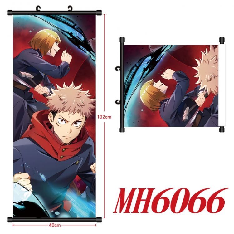 Jujutsu Kaisen Anime black Plastic rod Cloth painting Wall Scroll 40X102CM MH6066