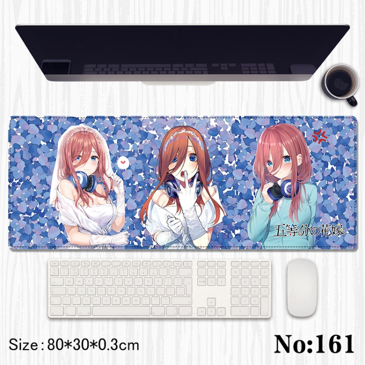 The Quintessential Qunintupiets Anime peripheral computer mouse pad office desk pad multifunctional pad 80X30X0.3cm