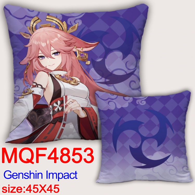 Genshin Impact  Anime square full-color pillow cushion 45X45CM NO FILLING MQF-4853