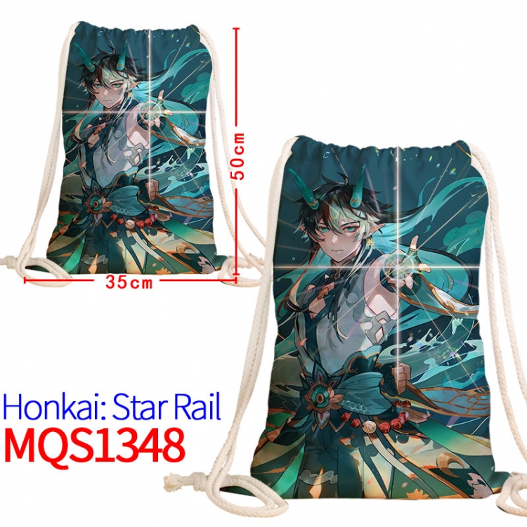 Honkai: Star Rail Canvas drawstring pocket backpack 50x35cm  MQS-1348