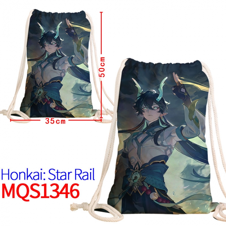 Honkai: Star Rail Canvas drawstring pocket backpack 50x35cm  MQS-1346