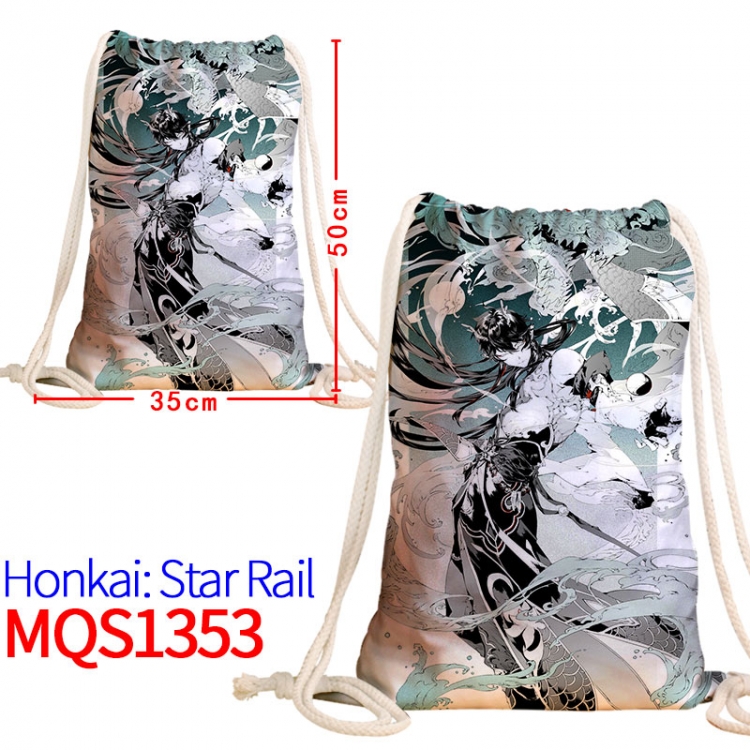 Honkai: Star Rail Canvas drawstring pocket backpack 50x35cm  MQS-1353