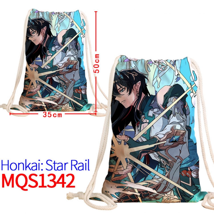 Honkai: Star Rail Canvas drawstring pocket backpack 50x35cm  MQS-1342