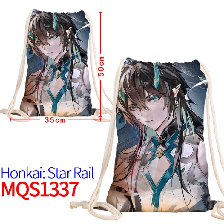 Honkai: Star Rail Canvas drawstring pocket backpack 50x35cm  MQS-1337