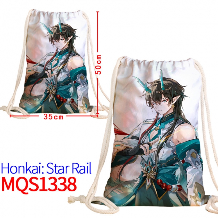 Honkai: Star Rail Canvas drawstring pocket backpack 50x35cm  MQS-1338